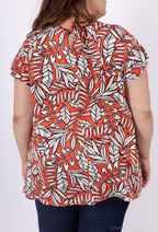 Plus Size Blus med Charmig Slips