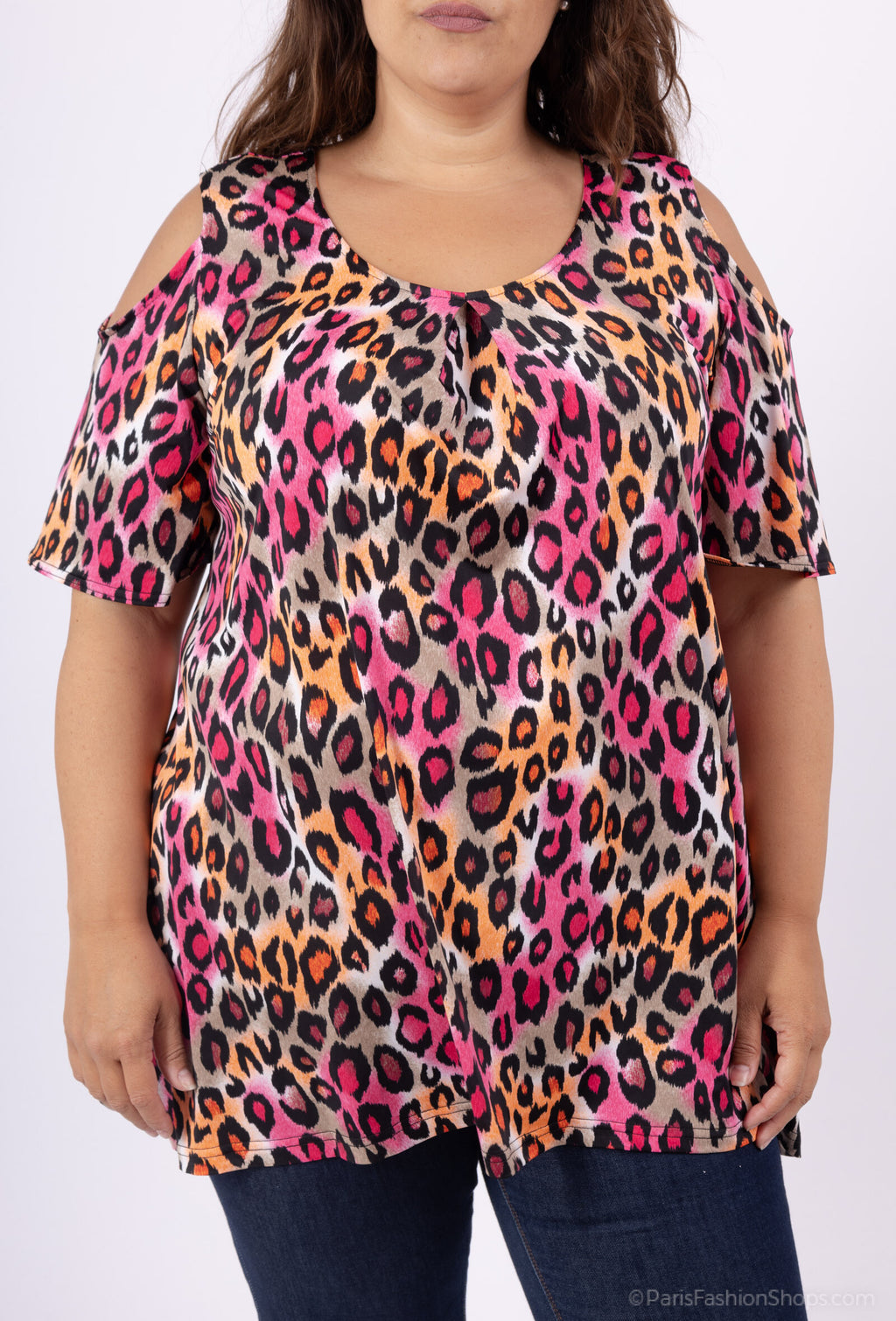 Elegant Plus Size Tunika med Criss-Cross Rygg