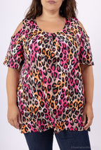 Elegant Plus Size Tunika med Criss-Cross Rygg