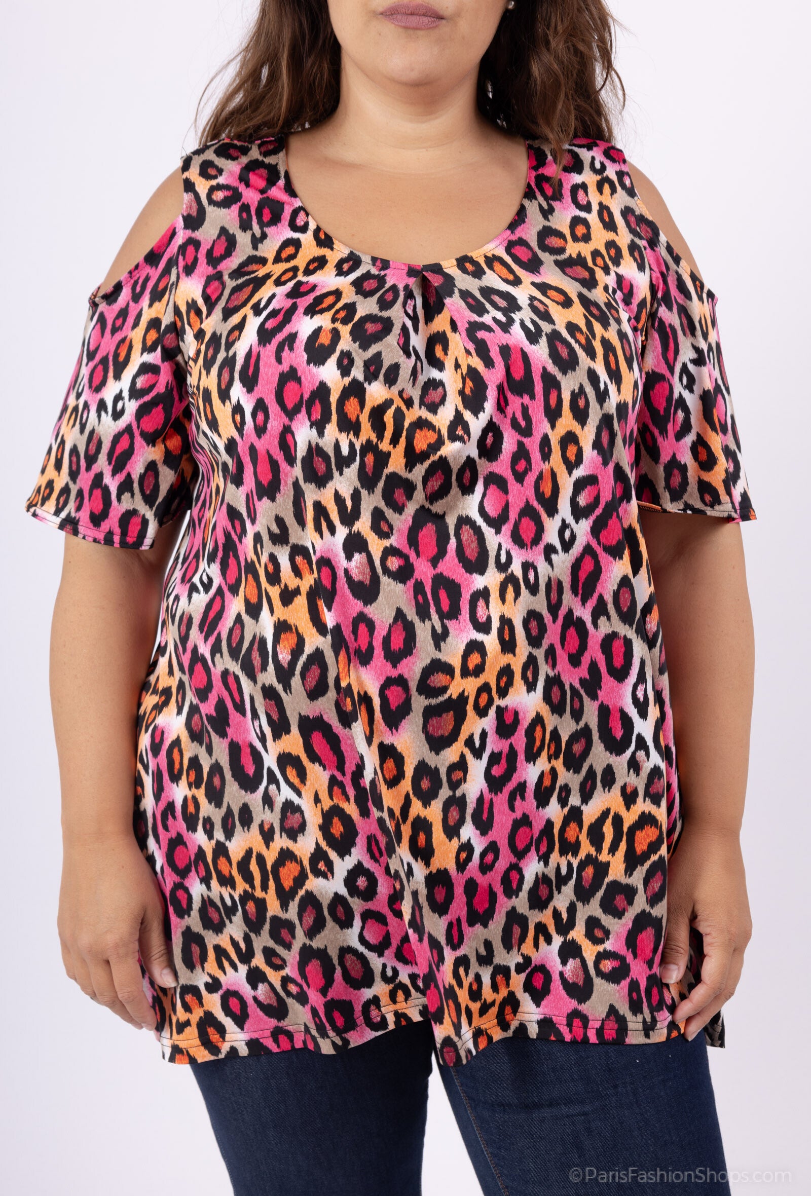 Elegant Plus Size Tunika med Criss-Cross Rygg
