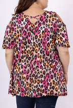 Elegant Plus Size Tunika med Criss-Cross Rygg