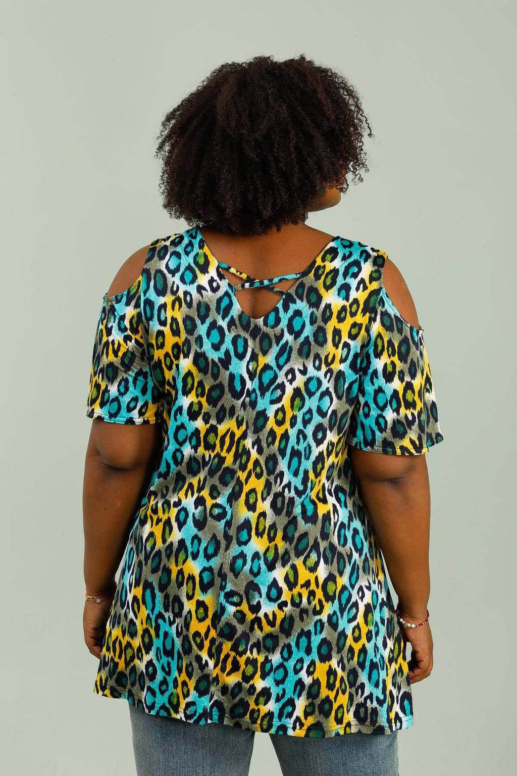 Elegant criss-cross back tunika i stor storlek