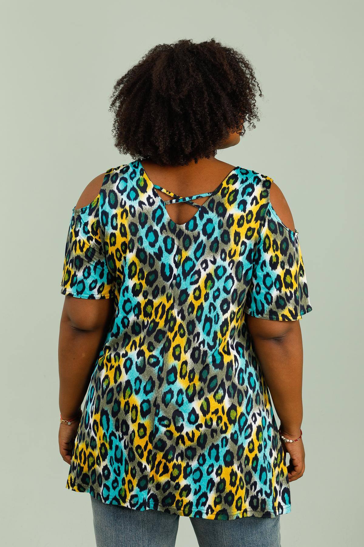 Elegant criss-cross back tunika i stor storlek