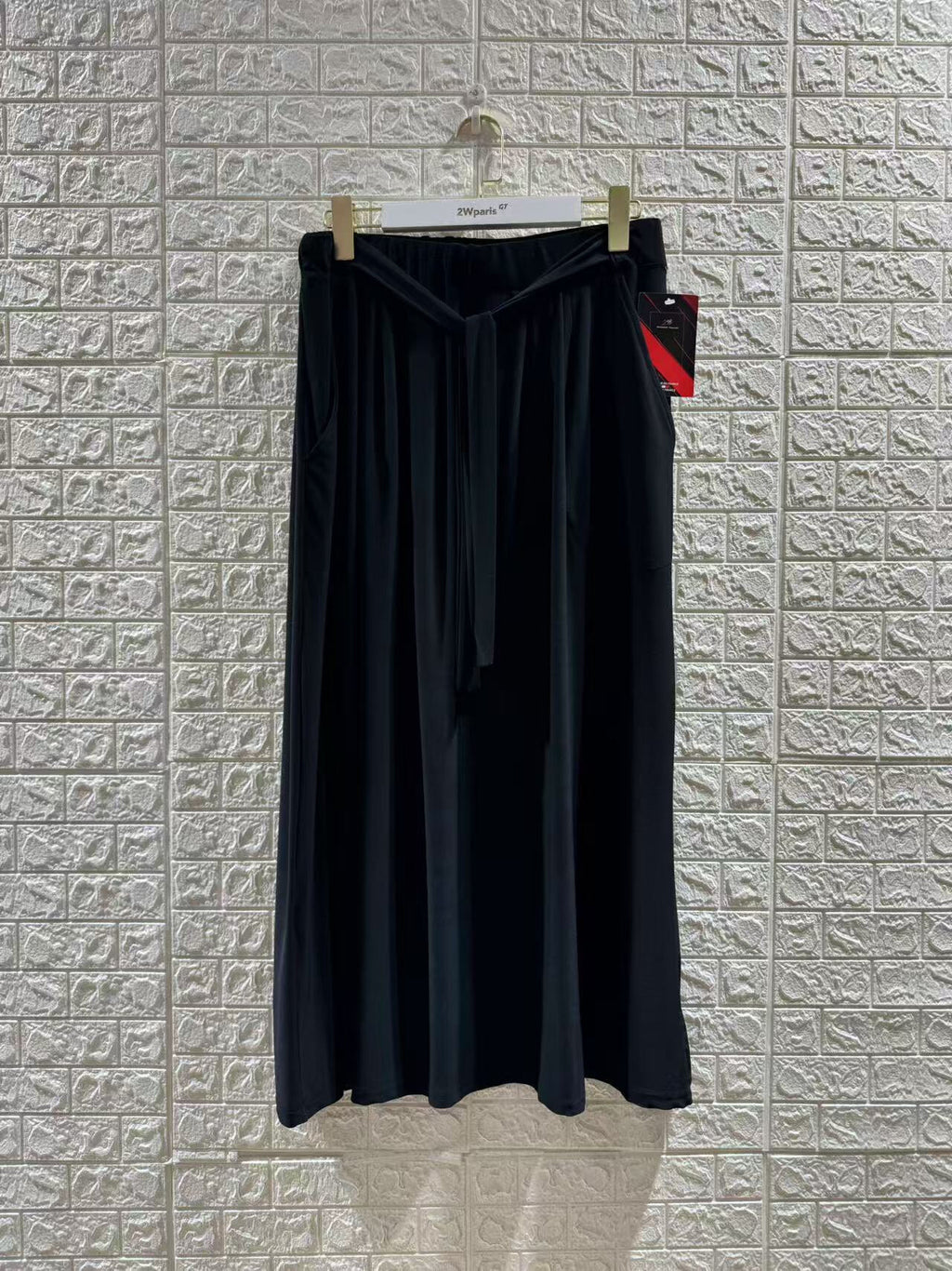 Plus Size Stretch Skirt with Decorative Bow - REF:J2312-2