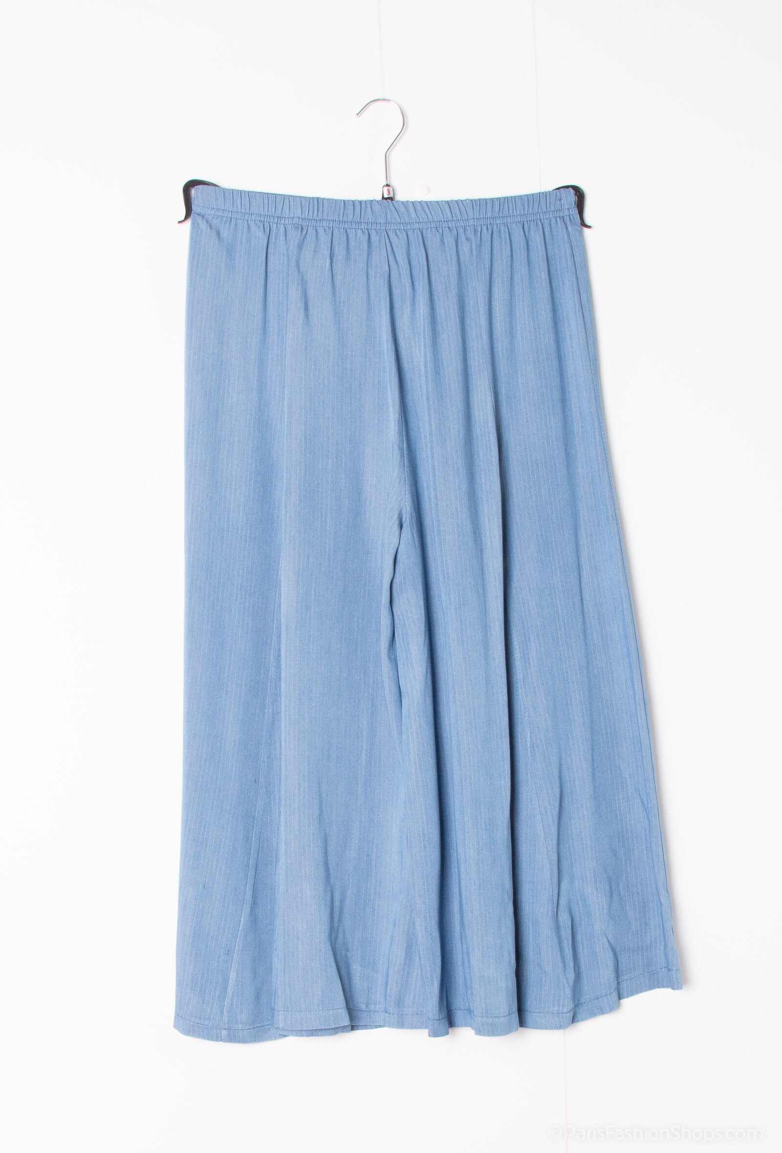 Plus Size Denim Culottes - REF:P2310 - Blue 88 cm