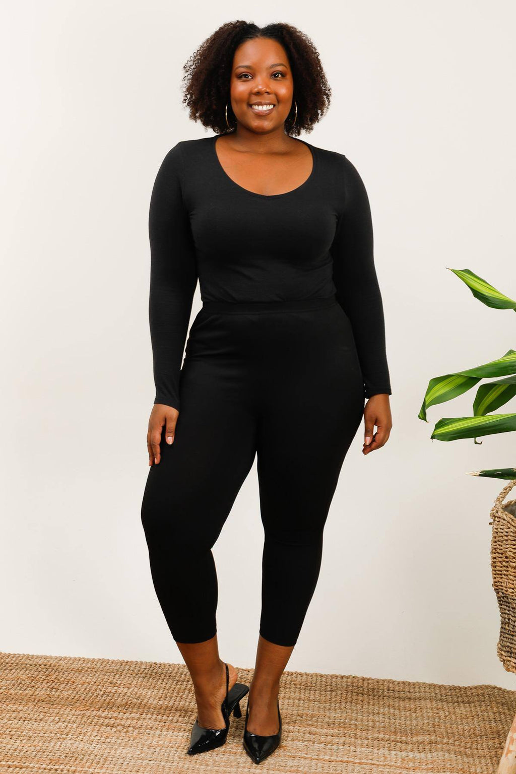 Höga Midje Leggings för Plus Size Kvinnor - REF:P2311