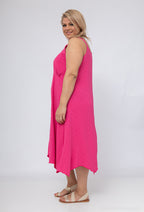 Plus Size Klänning med Fina Remmar i Linne