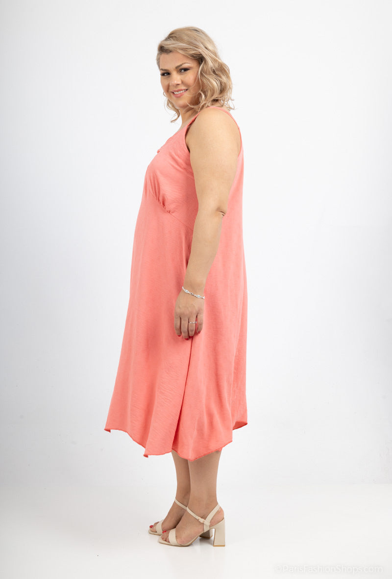 Kjol i Plus Size med Fina Remmar i Linne