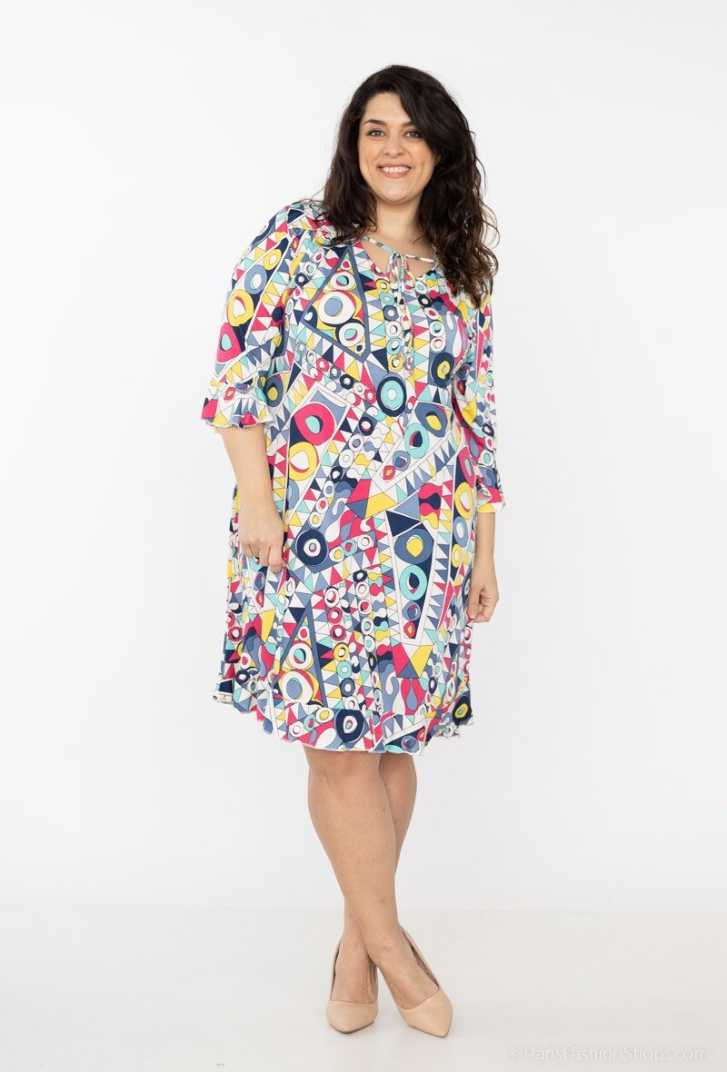 Plus Size Bow Print Dress