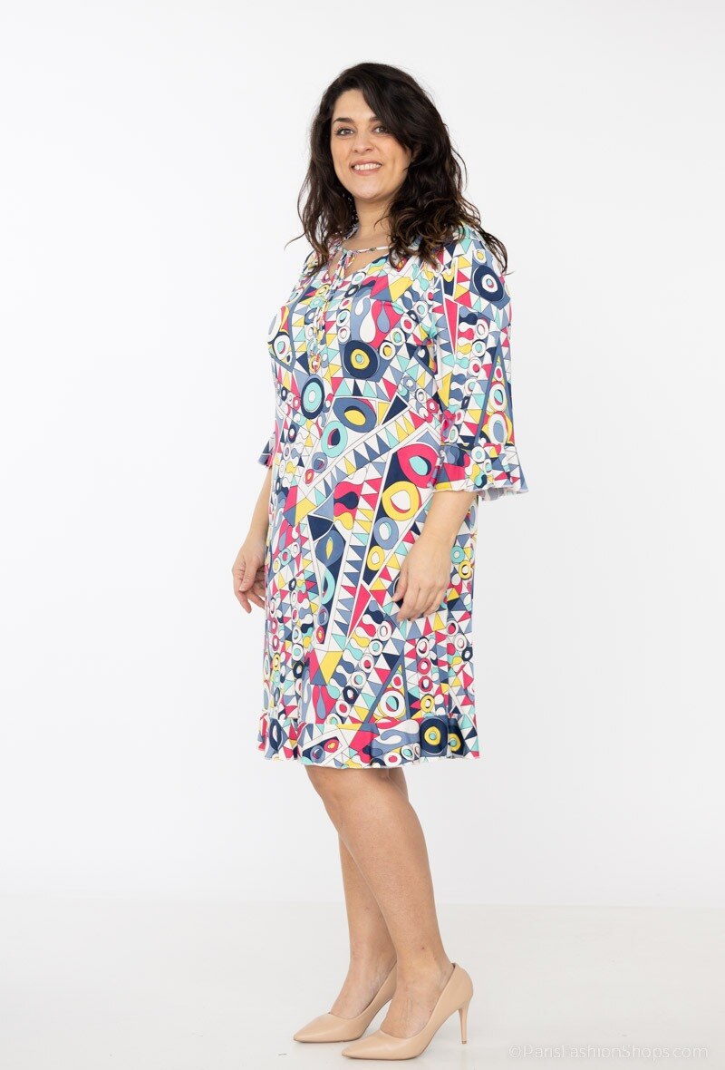 Plus Size Bow Print Dress