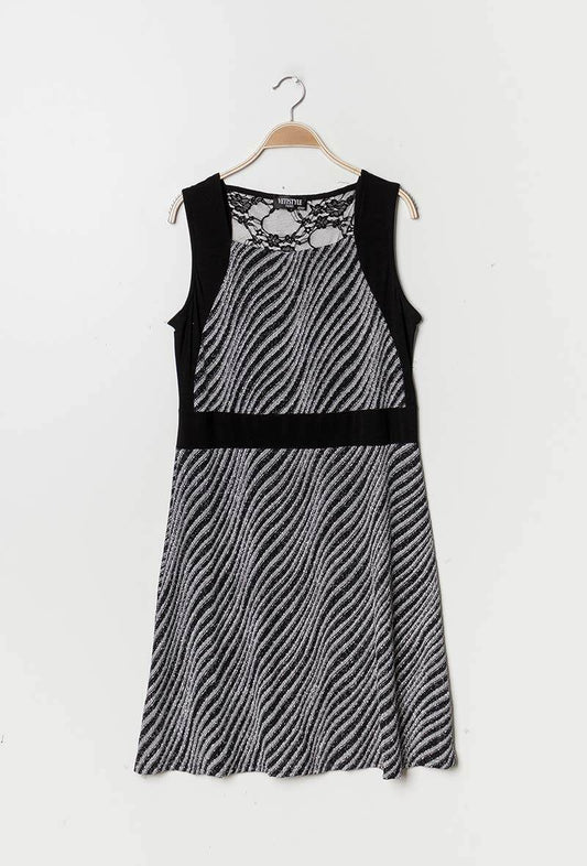 Plus Size Shiny Dress with Lace