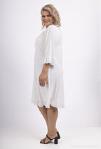 Plain dress with bow i Stor Storlek