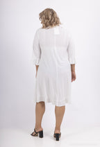 Plain dress with bow i Stor Storlek