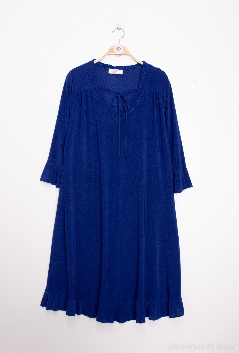 Plus Size Plain dress with bow