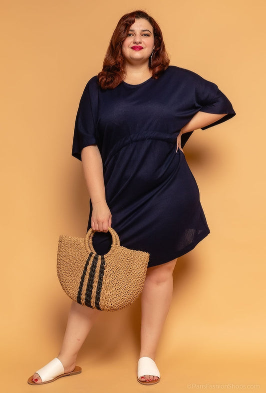 Plus Size Klänning med Dragsnören