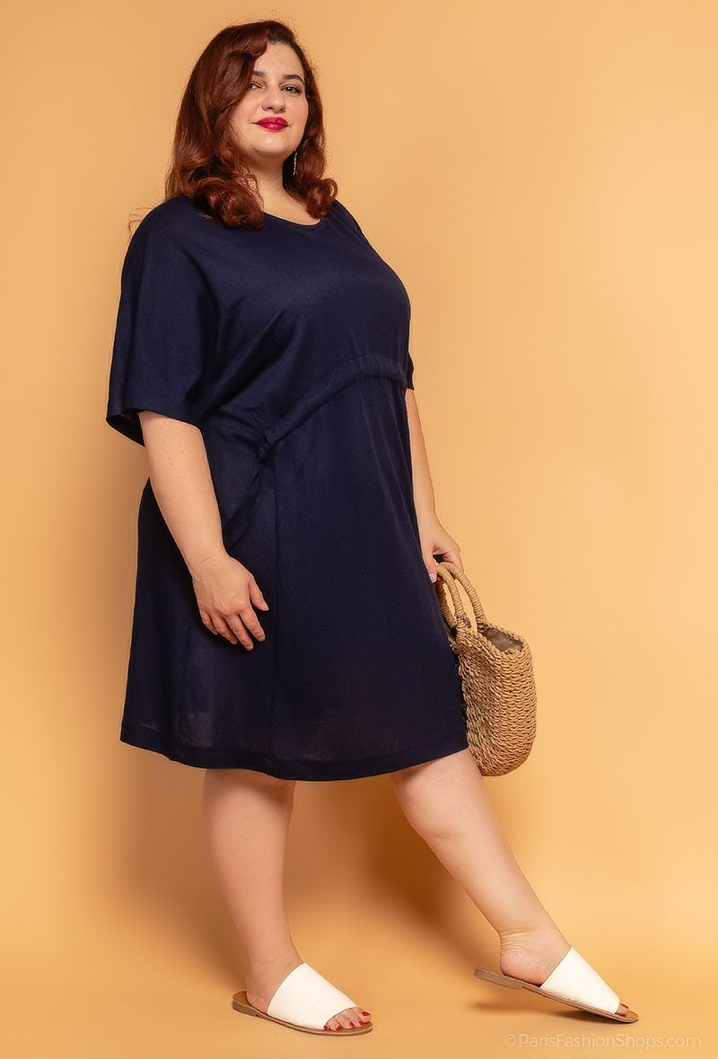 Plus Size Klänning med Dragsnören
