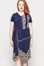 Plus Size Klänning med tryckt yoke