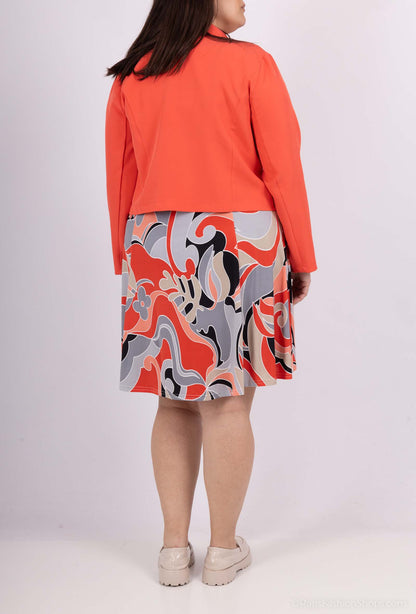 Plus Size Klänning med Jacka Set