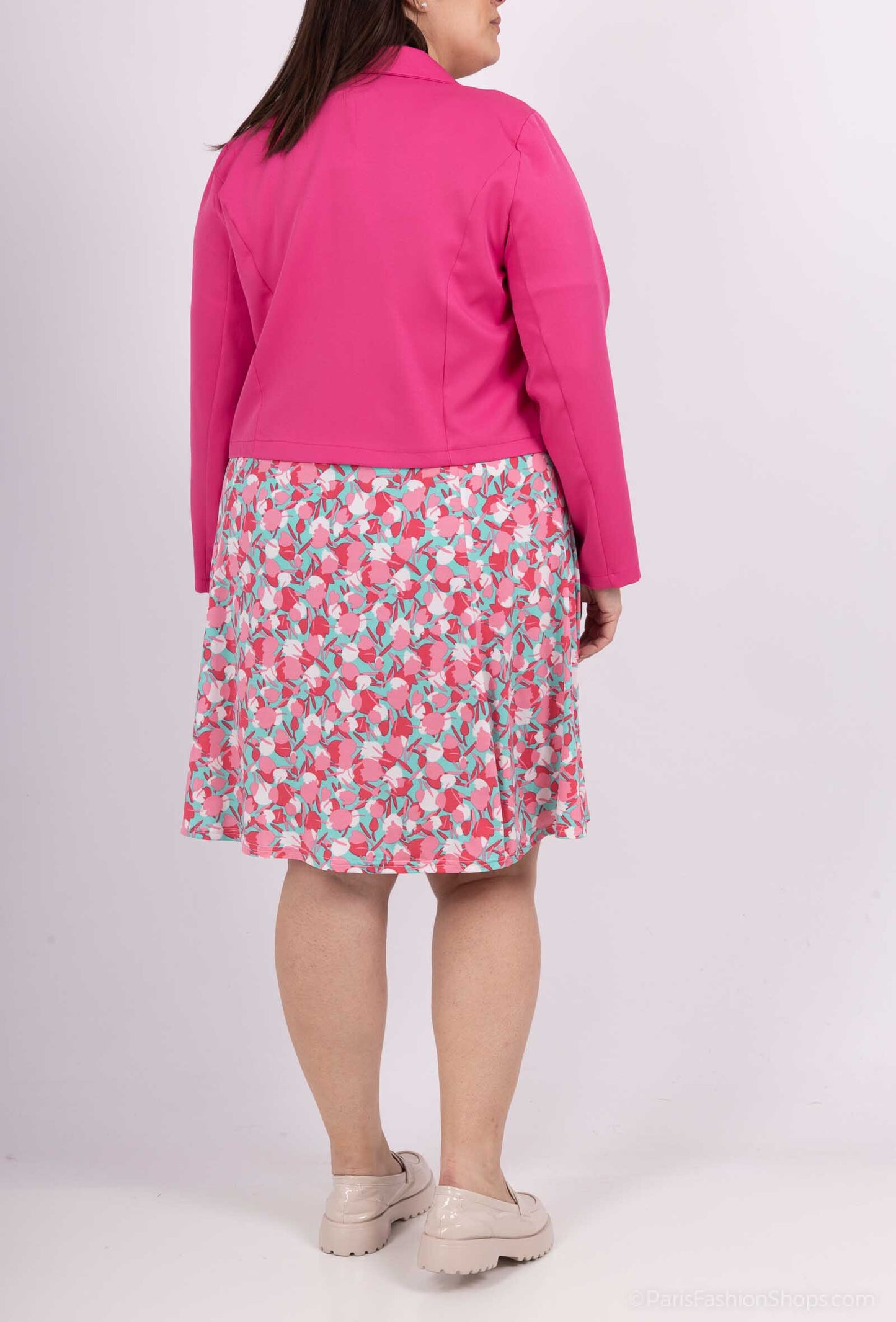Plus Size Klänning med Jacka Set