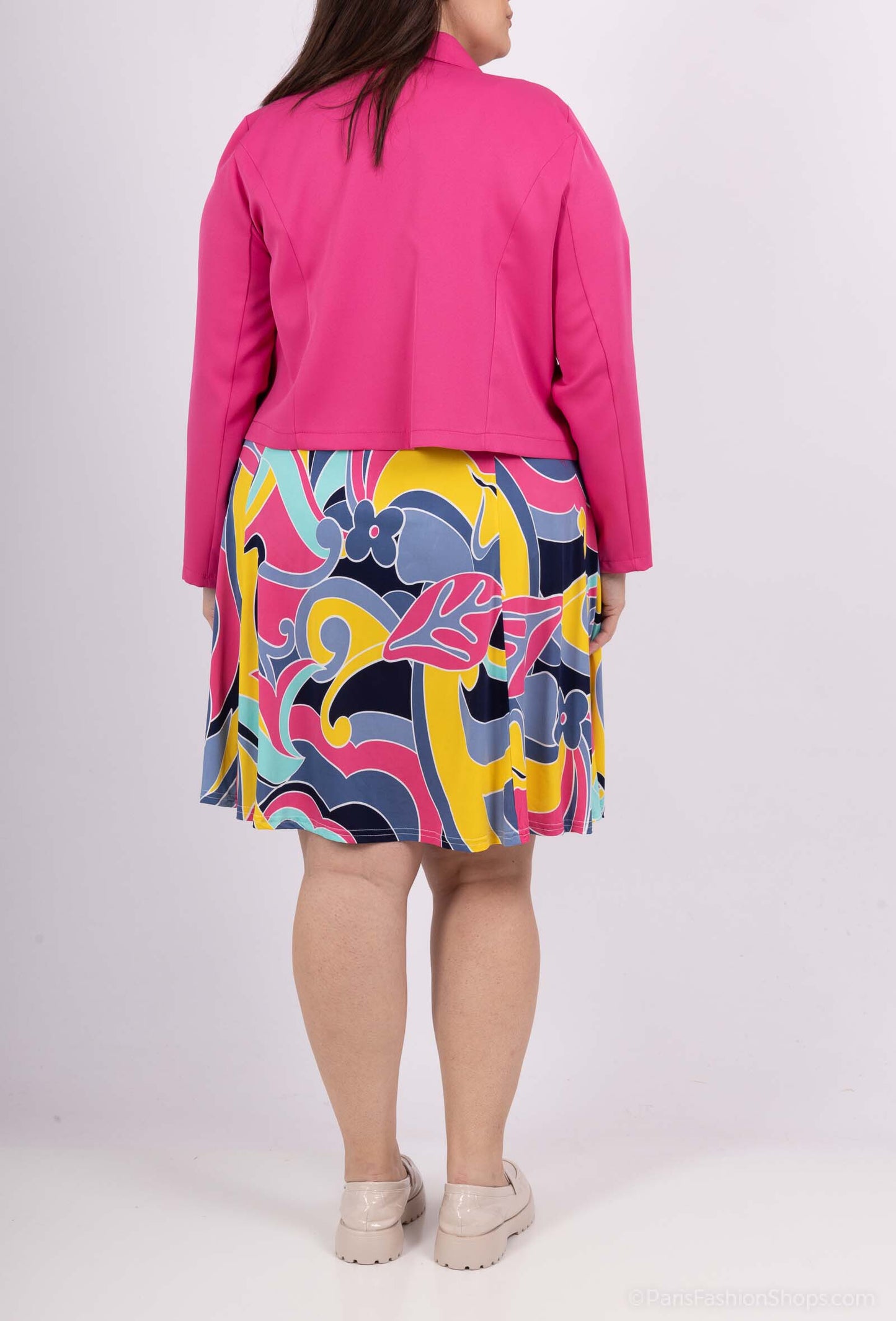 Plus Size Klänning med Jacka Set