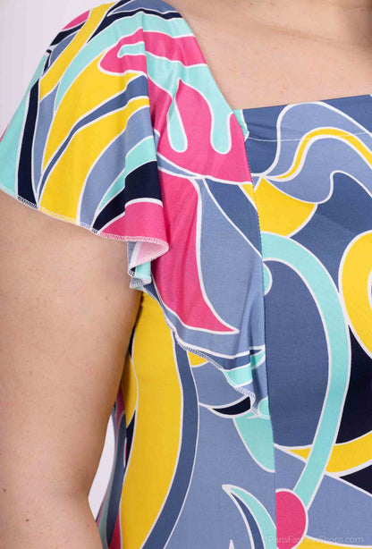 Plus Size Klänning med Jacka Set