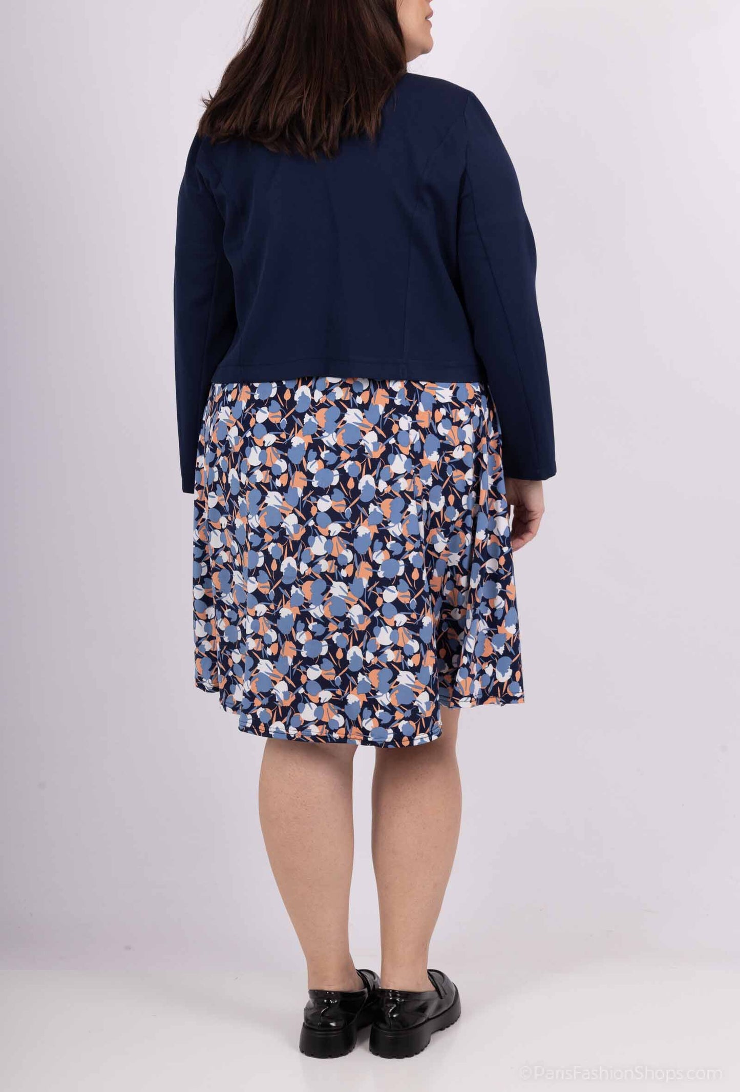 Plus Size Klänning med Jacka Set