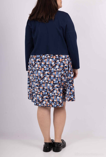Plus Size Klänning med Jacka Set