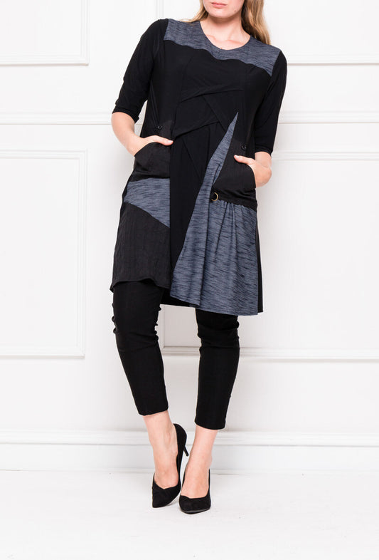 Plussize Bimaterialklänning