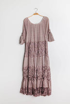 Plus Size Bi-material dress