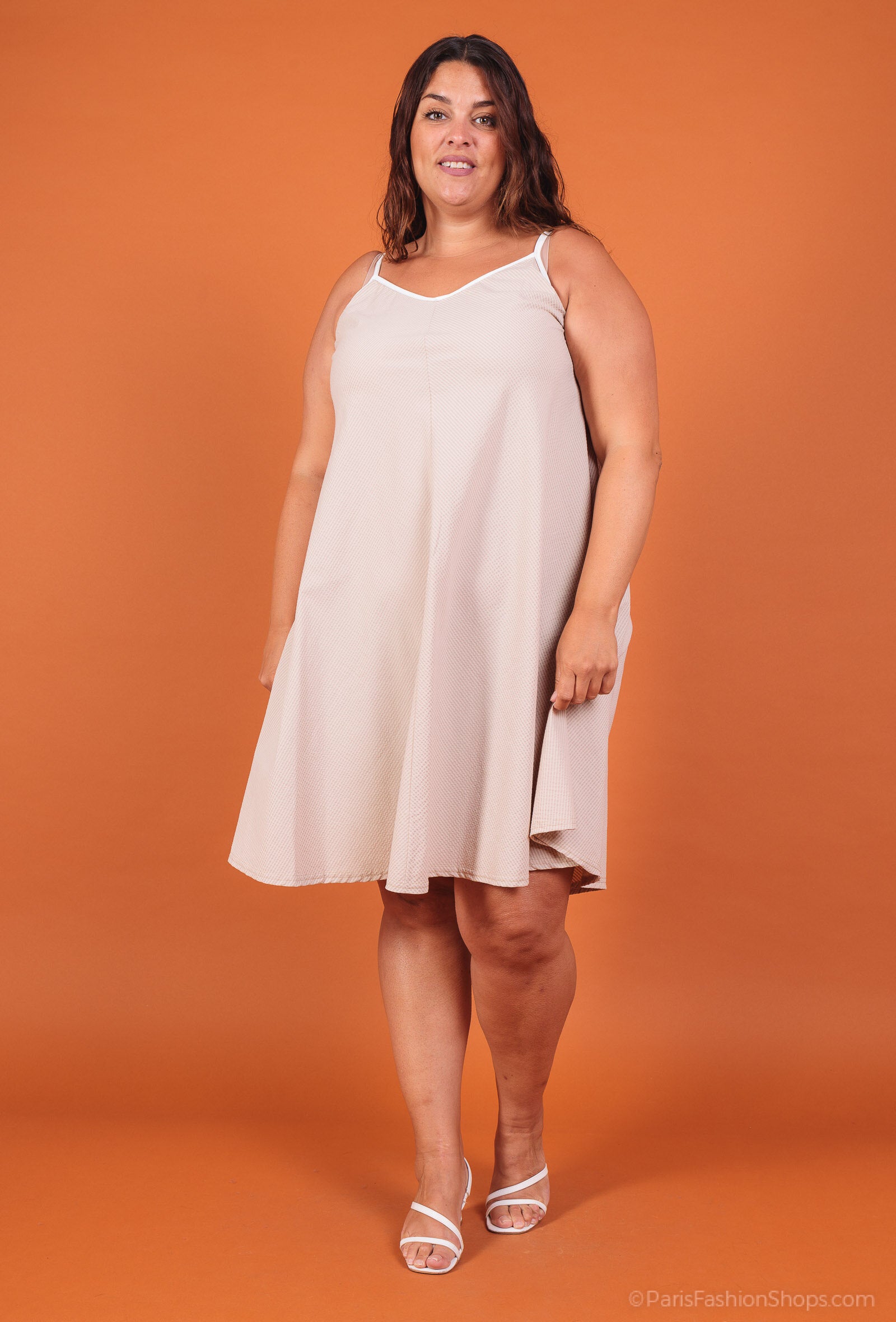 Plus Size Flared strap dress