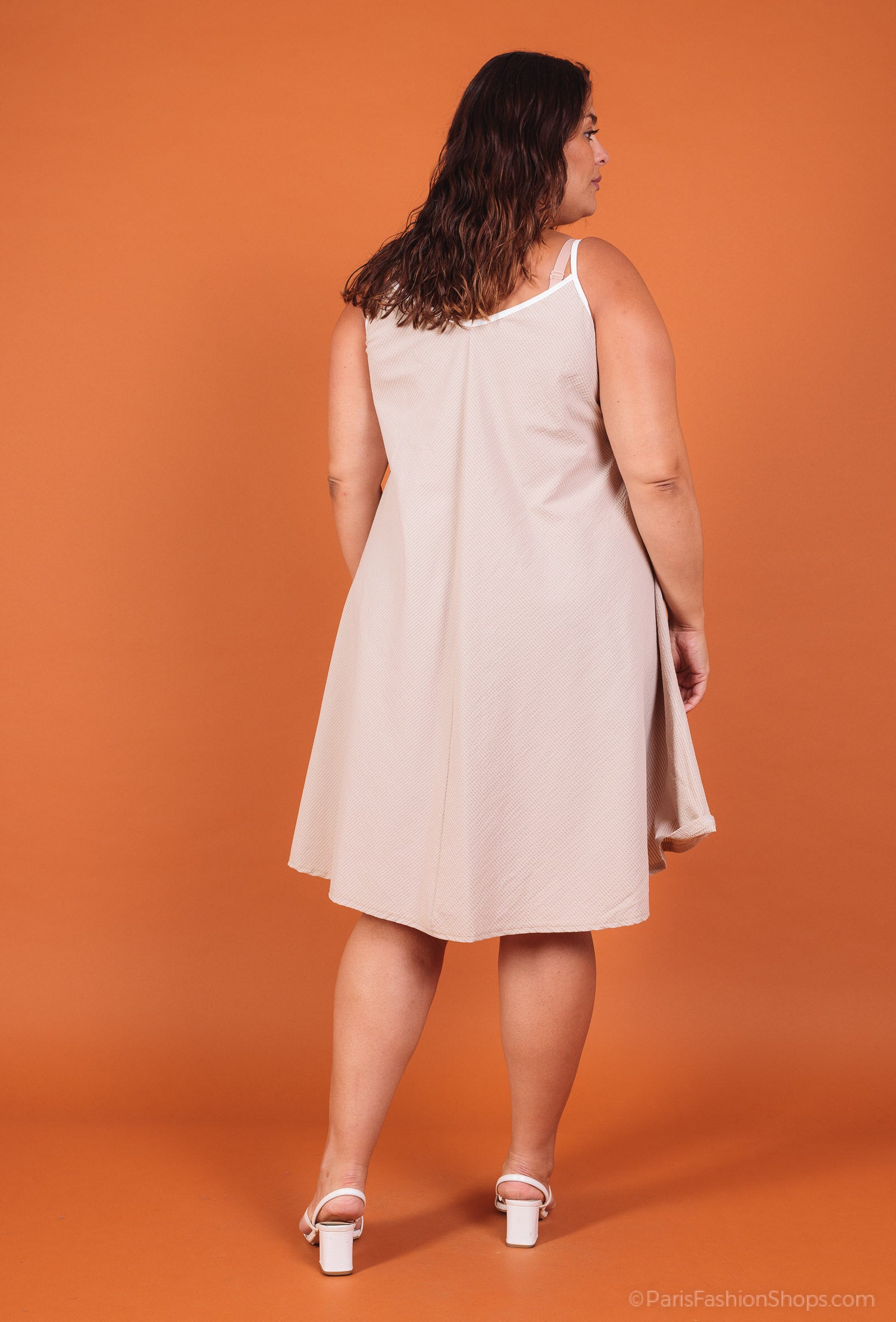 Plus Size Flared Strap Dress