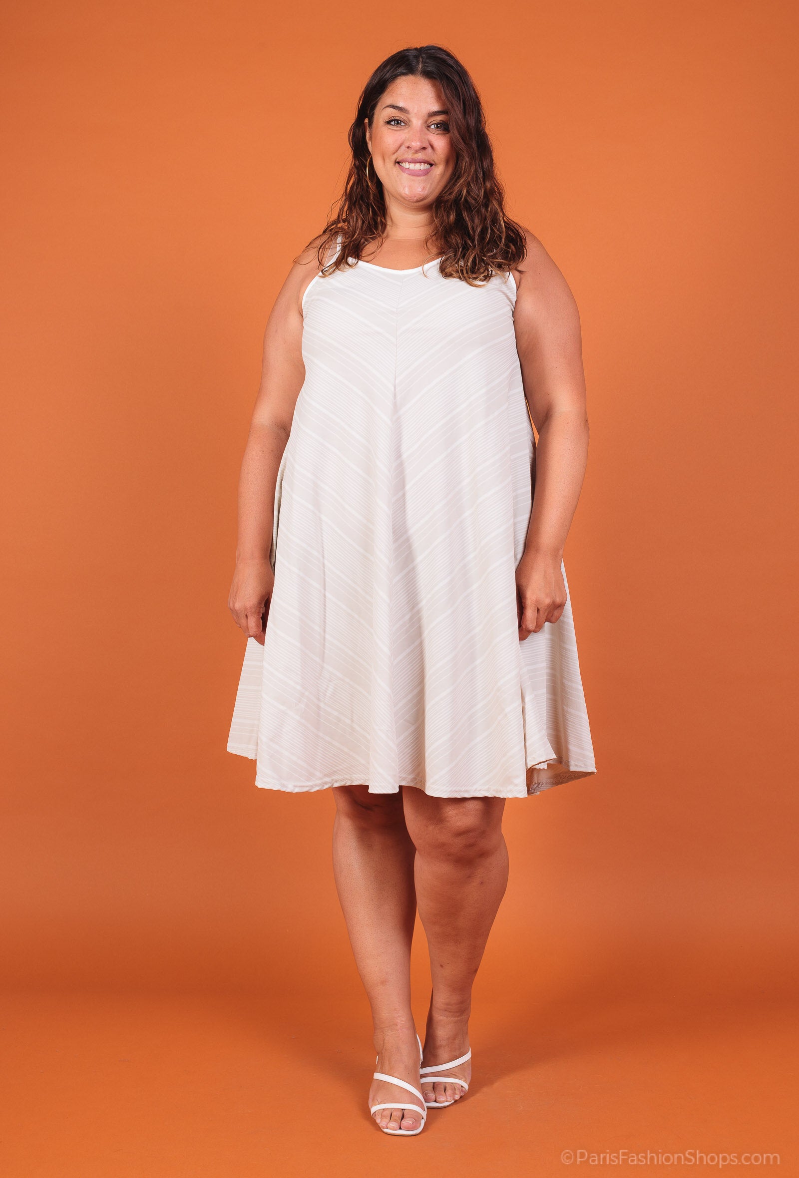 Plus Size Flared Strap Dress