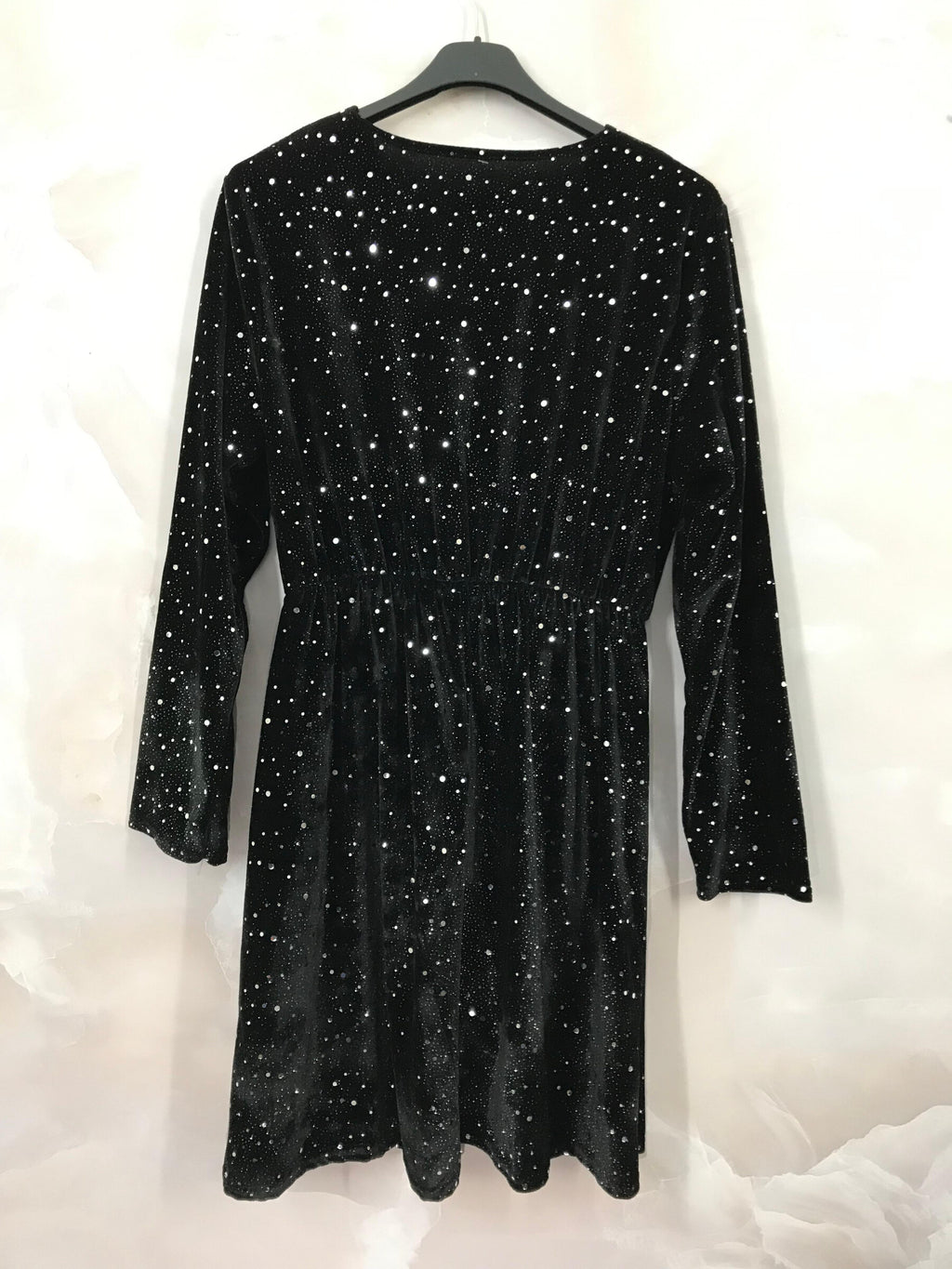 Plus Size Pailletterad Sammet Wrap Klänning
