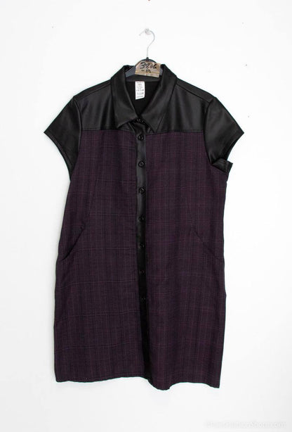 Plus Size Bi-material shirt dress