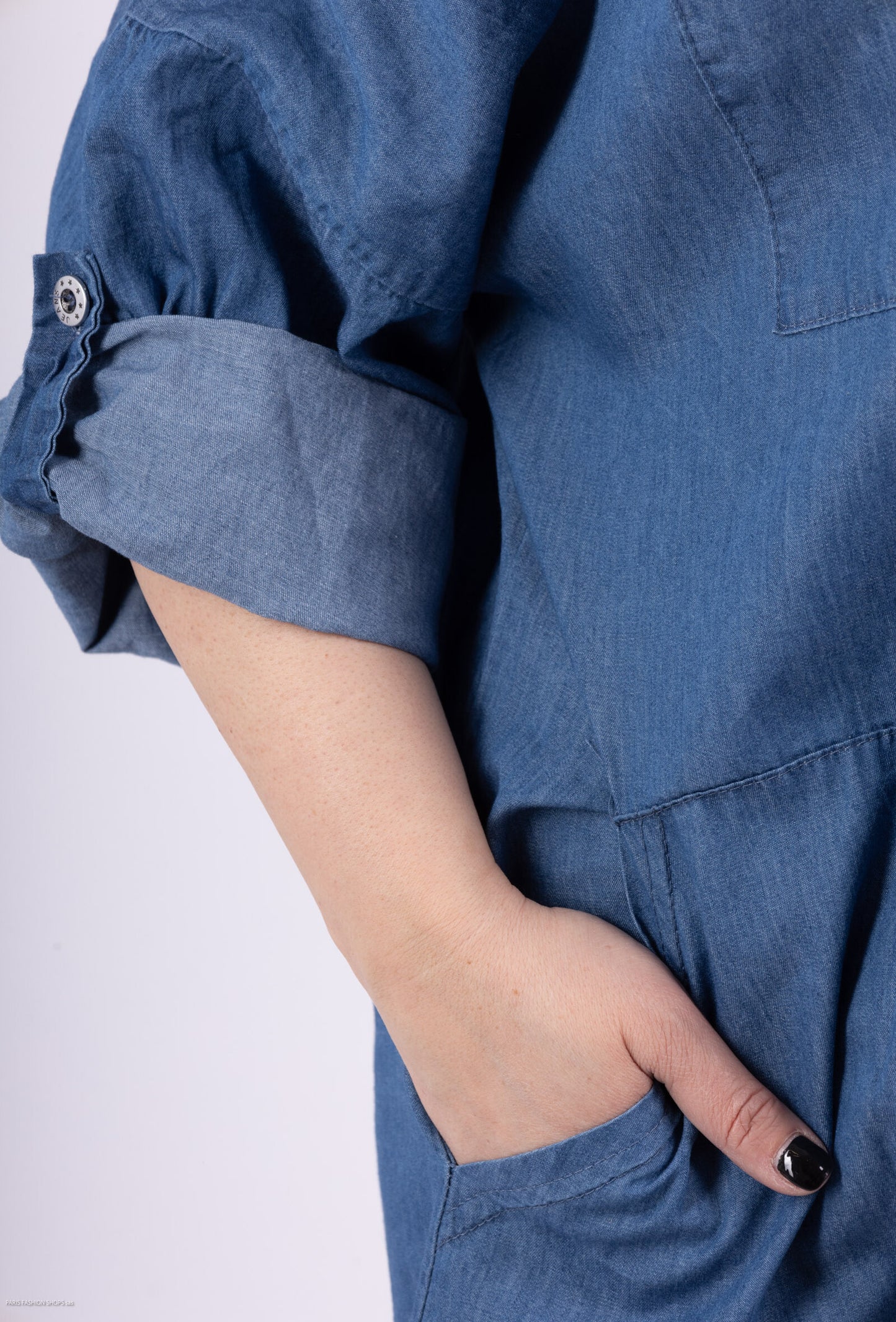 Denim Skjortklänning - Stora Storlekar