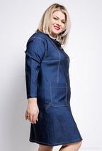 Plus Size Denim Skjortklänning