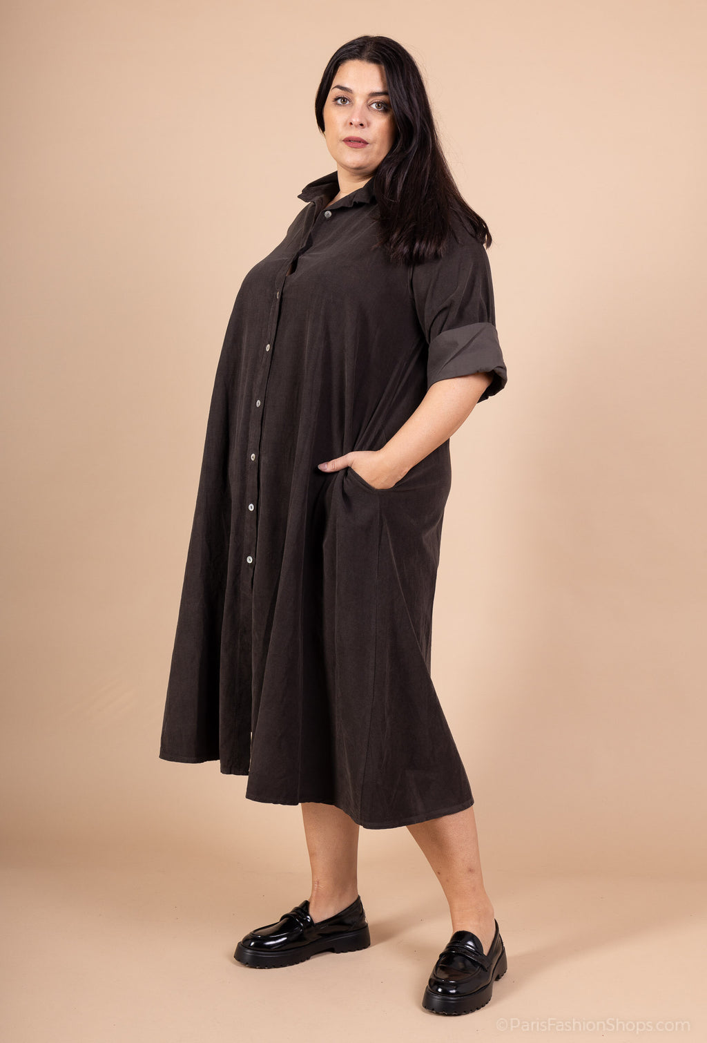 Fin sammetklänning i 100% bomull, storlekar T38 till T48