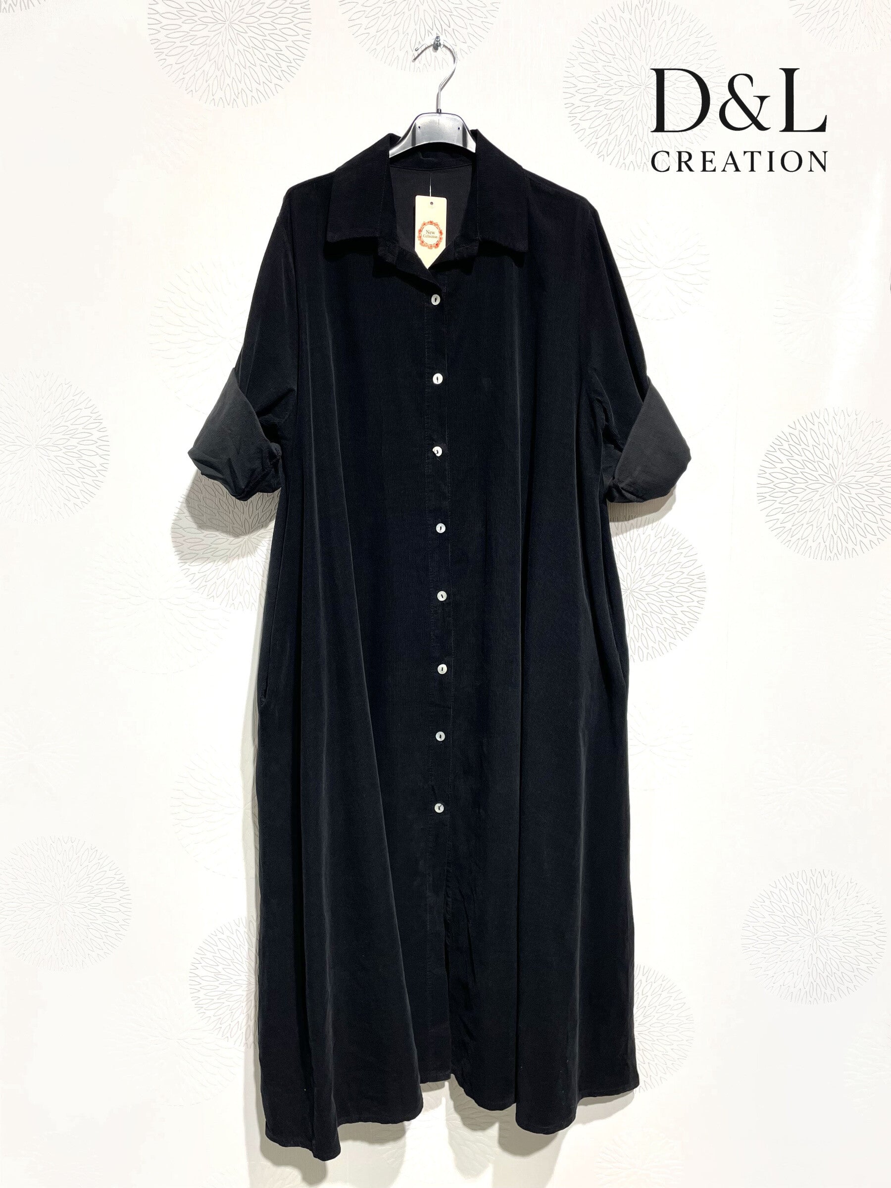 Fin sammetklänning i 100% bomull, storlekar T38 till T48