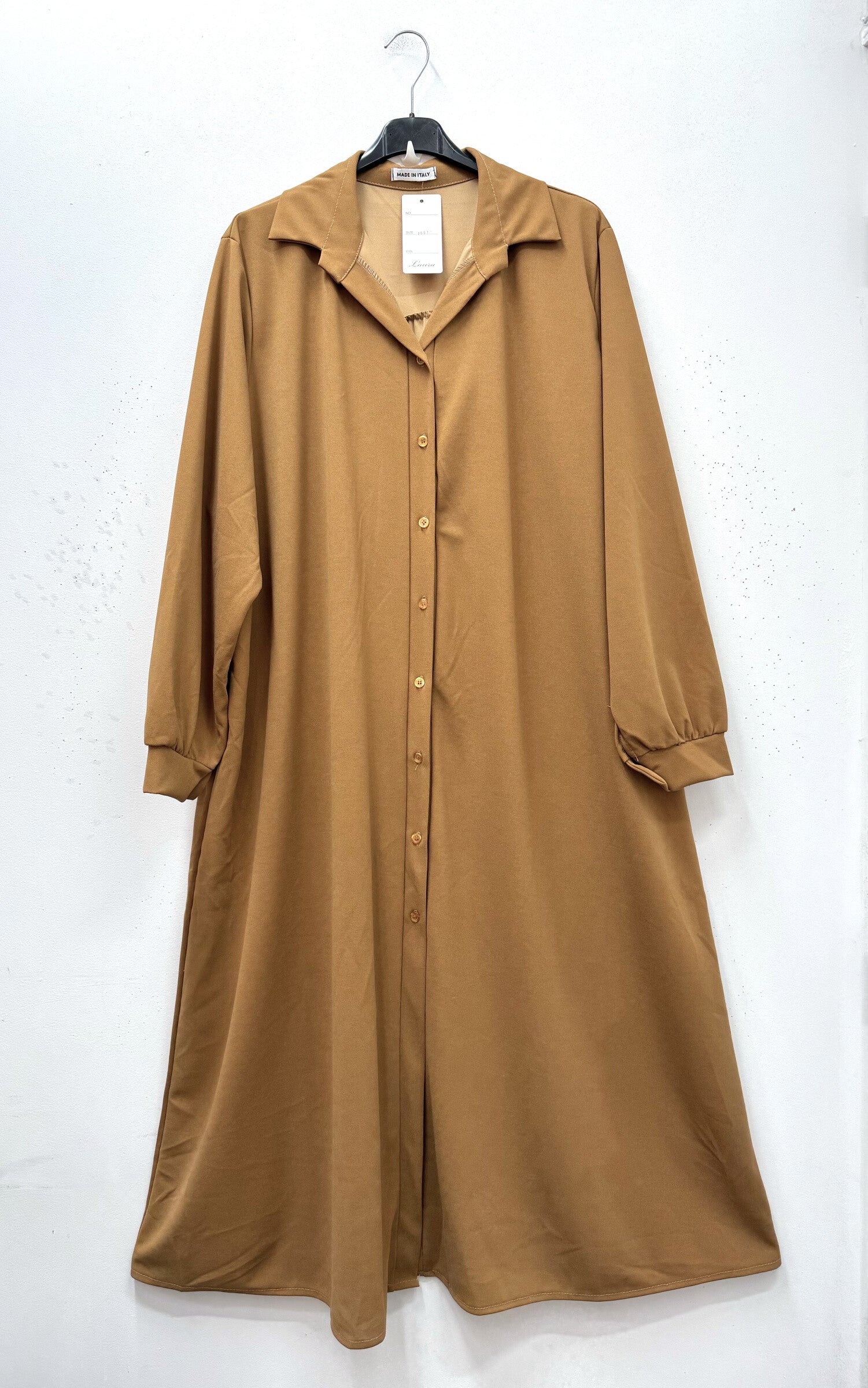 Long shirt dress with pleated back i Plus Size