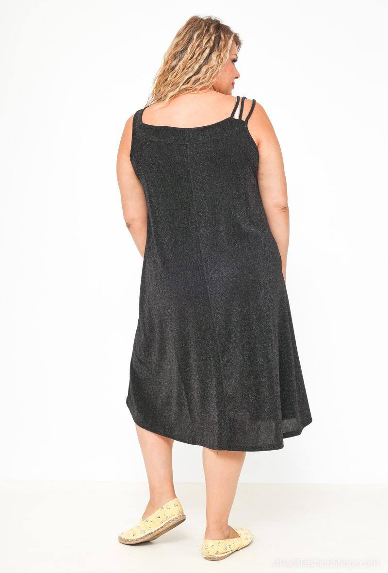 Chic Klänning i Plus Size med Tunna Paljetter