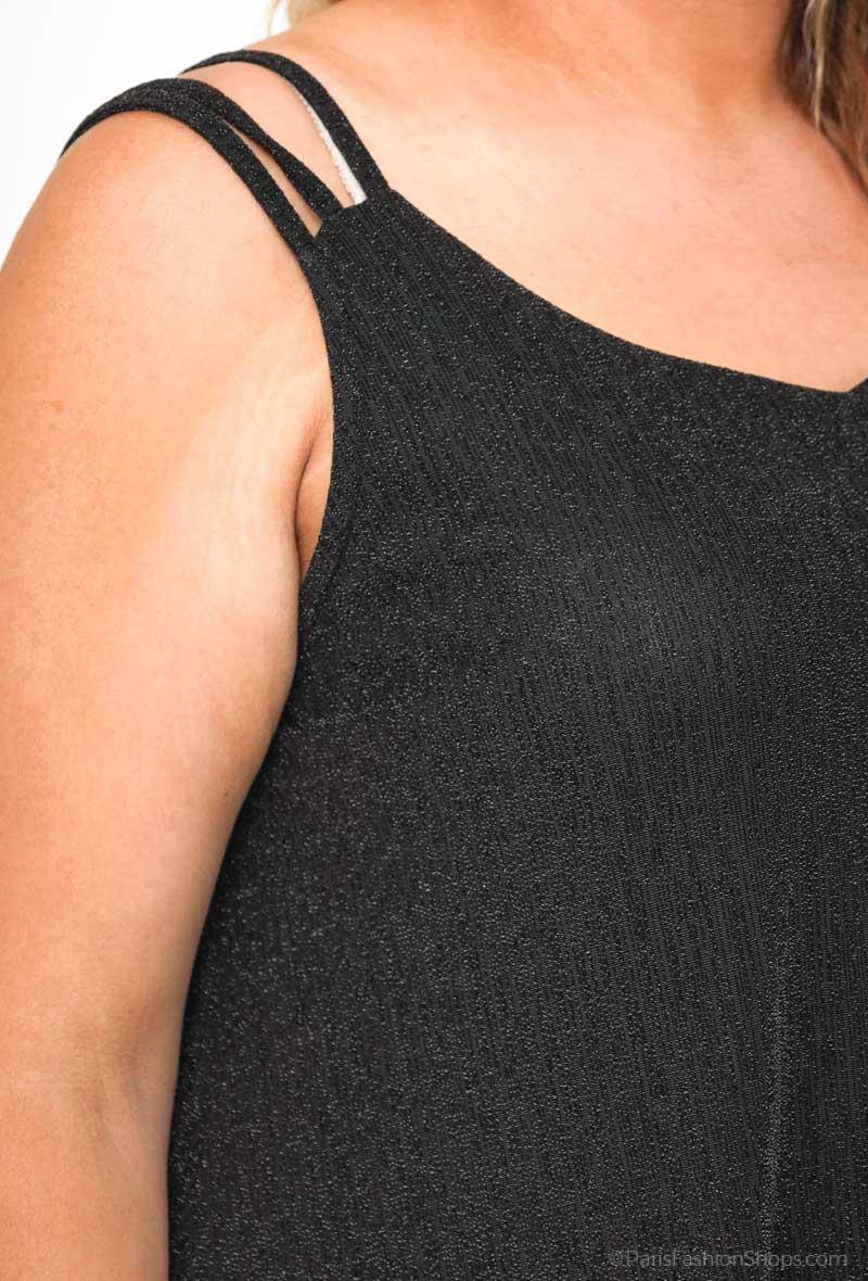 Chic Klänning i Plus Size med Tunna Paljetter