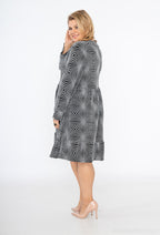 Plus Size Chic V-neck Sequin Dress with Zip