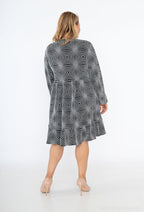 Plus Size Chic V-neck Sequin Dress with Zip
