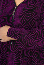 Plus Size Chic V-neck Paljetter Klänning med Dragkedja