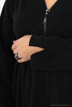 Plus Size Chic V-neck Paljetter Klänning med Dragkedja