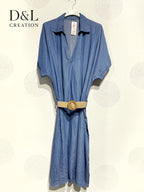 Plus Size Dress Collar Mouse with Téncel T40 denim belt at T58