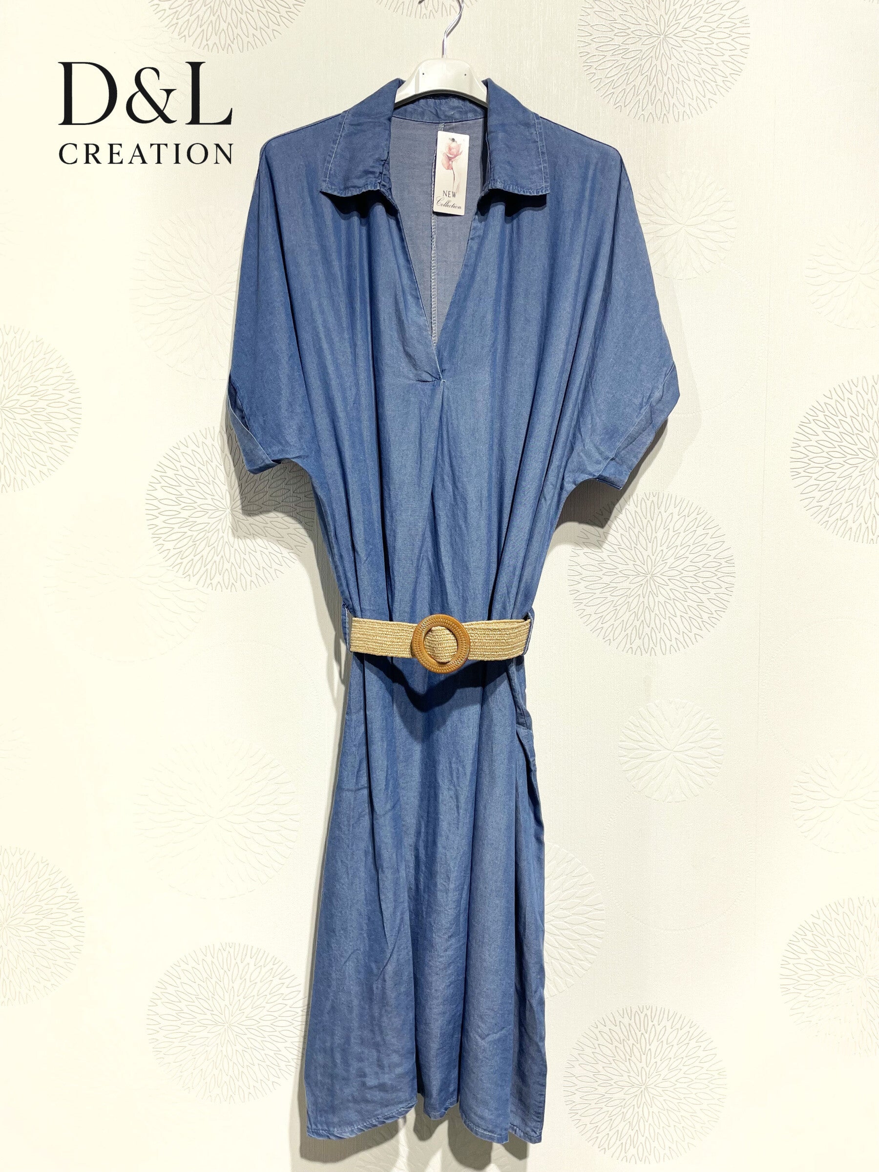 Plus Size Dress Collar Mouse with Téncel T40 denim belt at T58