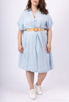 Plus Size Dress Collar Mouse with Téncel T40 denim belt at T58