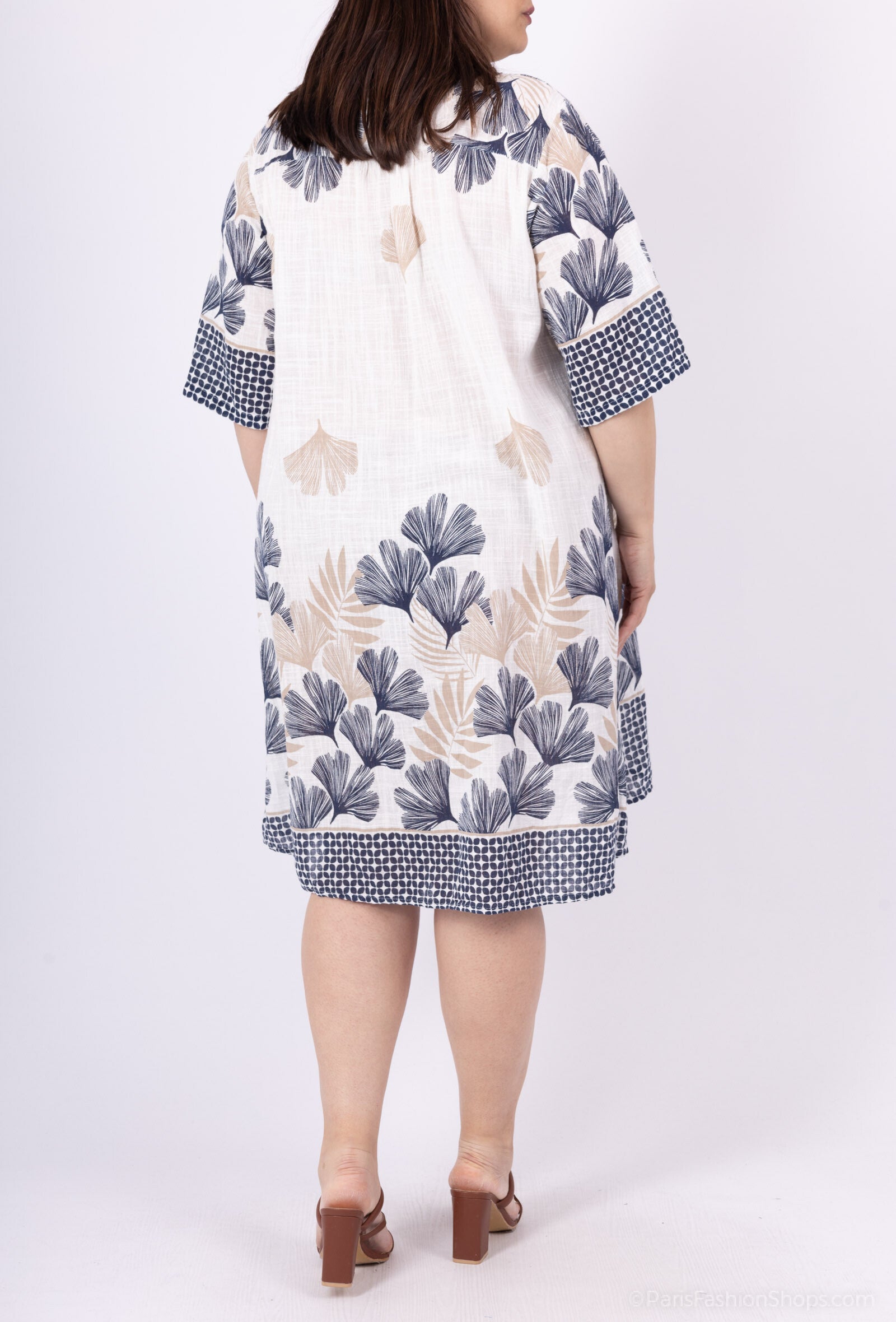 Plus Size Blommig Klänning T38 T50