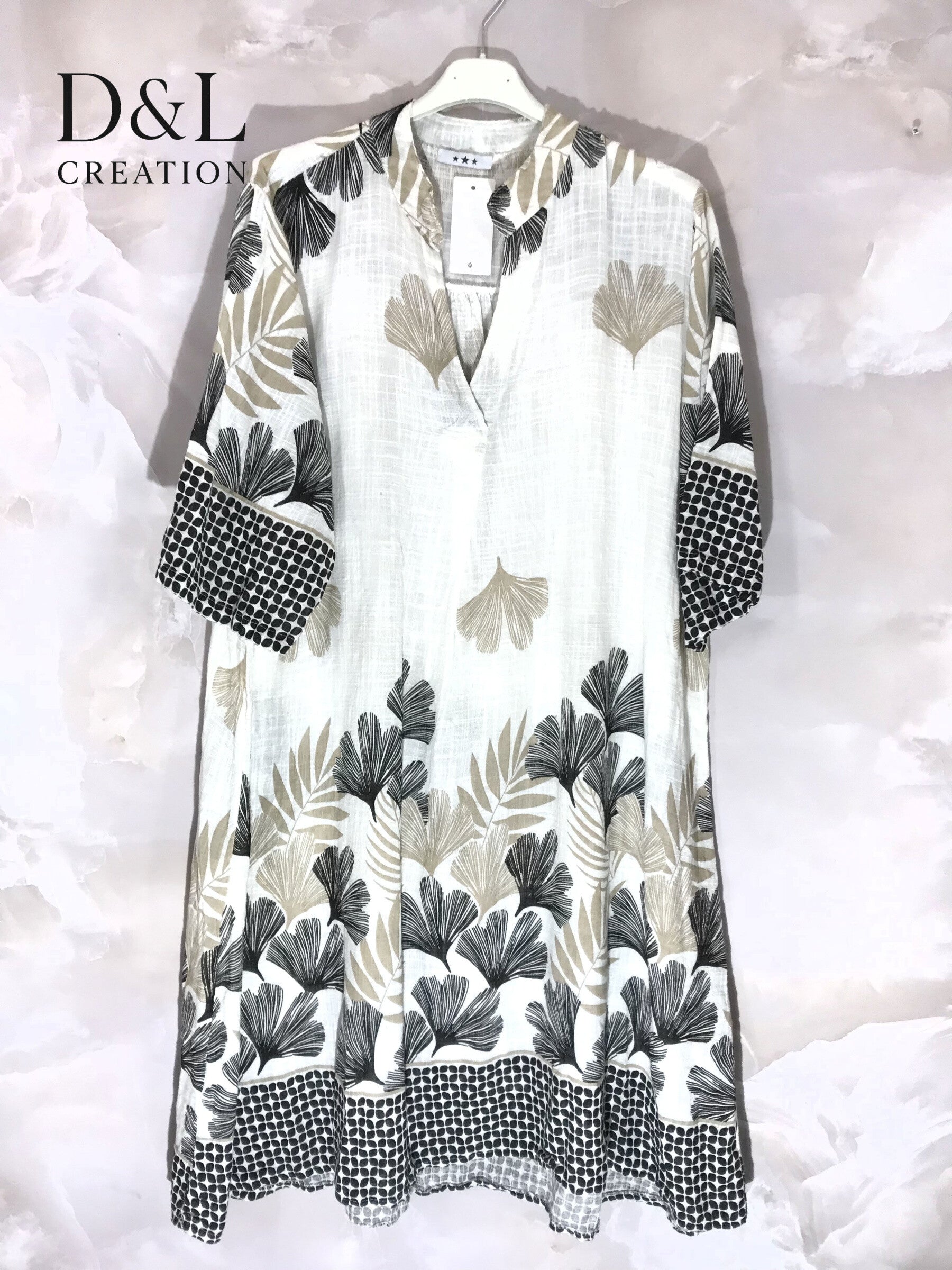 Plus Size Blommig Klänning T38 T50